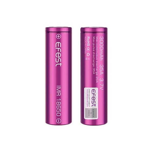 Accu 18650 3000mAh 35A Flat Top - Efest - vue 2