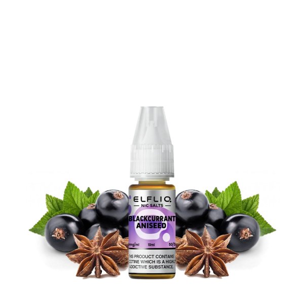 E-liquide Elfliq by Elfbar Blackcurrant Aniseed - Nic Salt 10ml - Sel de nicotine 10mg et 20mg