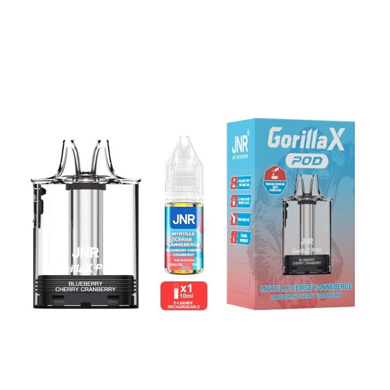 Cartouche Gorilla X 2ml + e-liquide 10ml JNR - Blueberry Cherry Cranberry
