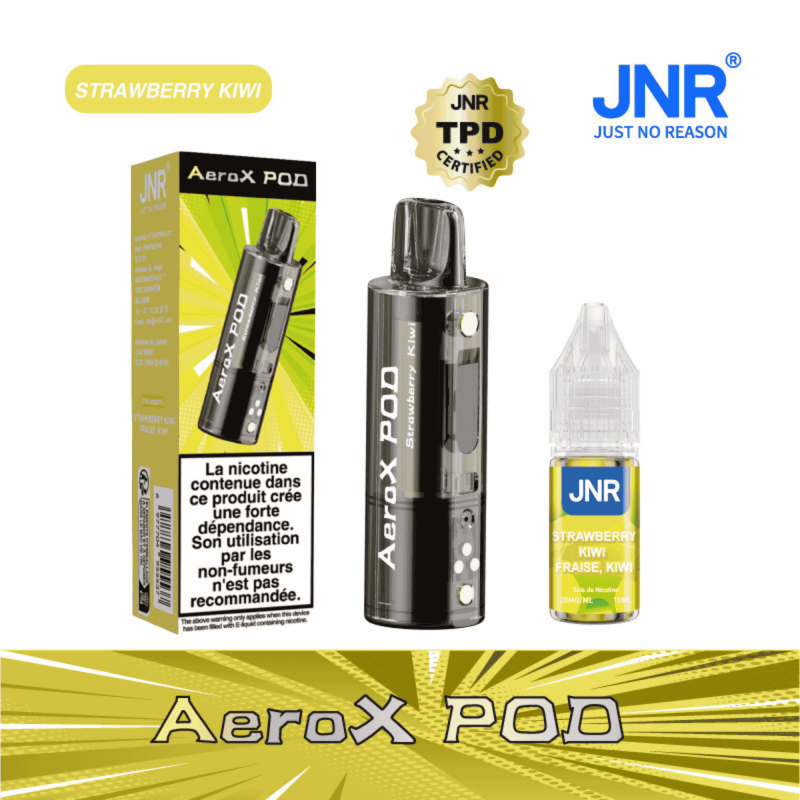 Cartouche AeroX 32K Strawberry Kiwi JNR - cartouche de remplacement avec e-liquide nic salt 20mg