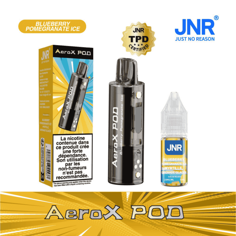 Cartouche AeroX 32K Blueberry Pomegranate Ice JNR - cartouche de remplacement avec e-liquide nic salt 20mg