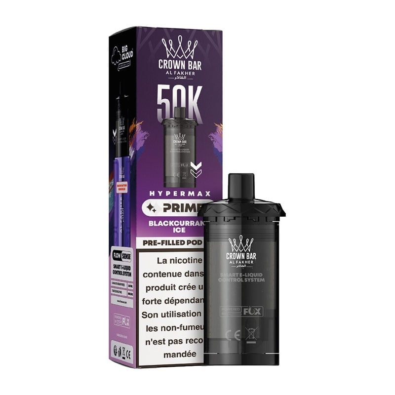 Cartouche Crown Bar HyperMax Prime 50K Blackcurrant Ice 10ml - Al Fakher - cartouche Al Fakher