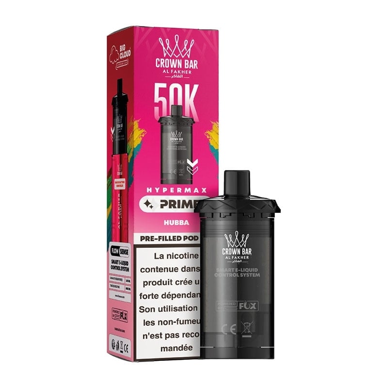 Cartouche Crown Bar HyperMax Prime 50K Hubba 10ml - Al Fakher - cartouche Al Fakher