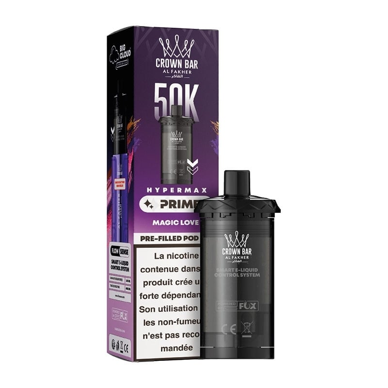 Cartouche Crown Bar HyperMax Prime 50K Magic Love 10ml - Al Fakher - cartouche Al Fakher