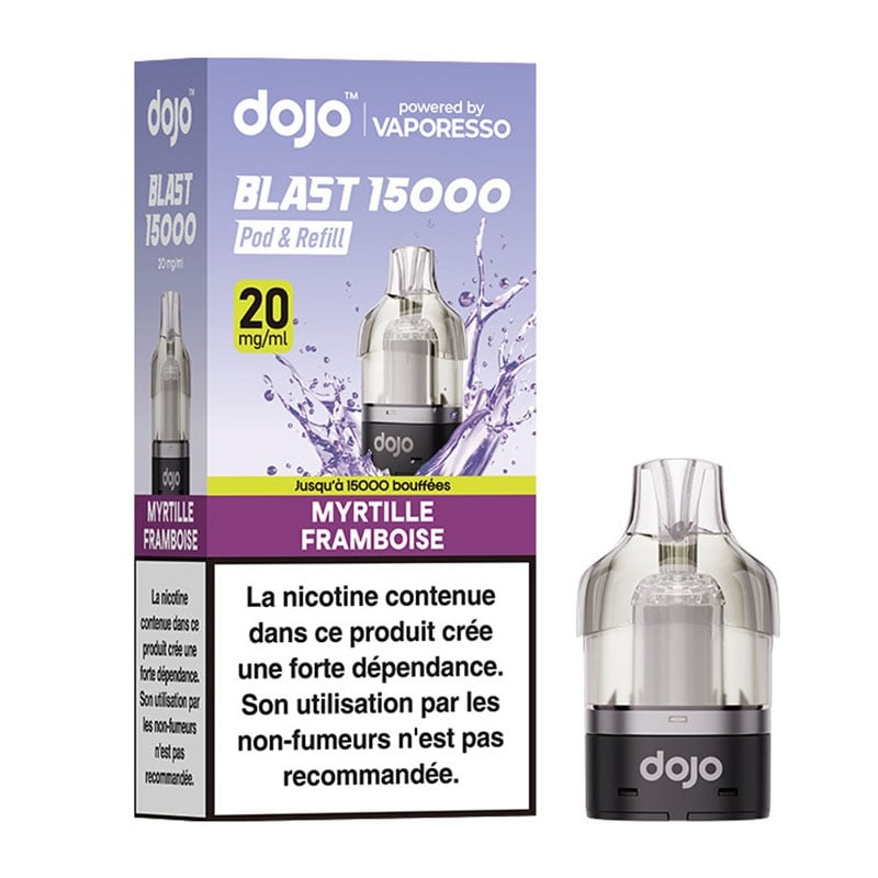 Cartouche Dojo Blast 15K Myrtille Framboise Vaporesso - recharge préremplie 10ml en sels de nicotine