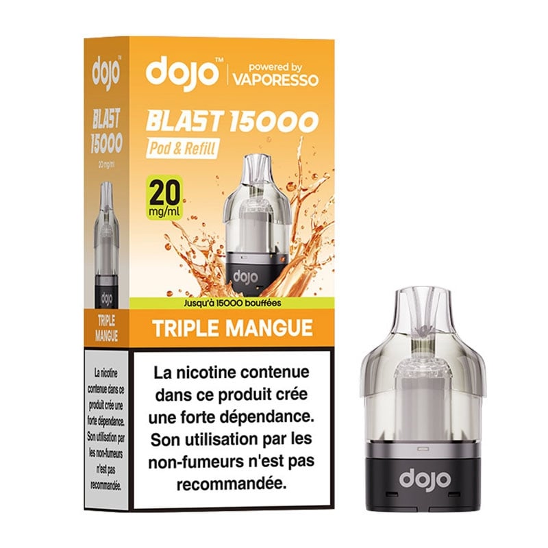 Cartouche Dojo Blast 15K Triple Mangue Vaporesso - recharge préremplie 10ml en sels de nicotine