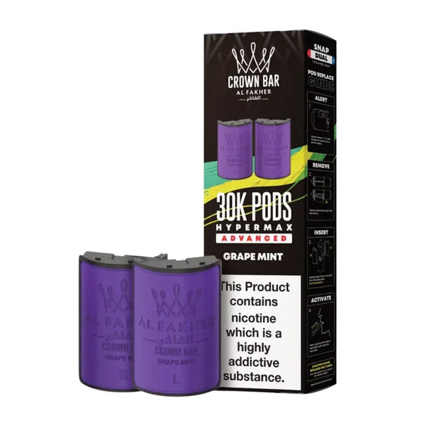 Cartouches HyperMax Advanced 30K Grape Mint 10 ml - Al Fakher - Al Fakher - Cigarette Électronique & Vape | Alliancetech.fr