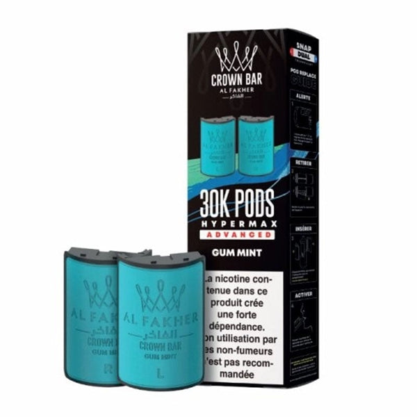 Cartouches HyperMax Advanced 30K Gum Mint 10 ml - Al Fakher - Al Fakher - Cigarette Électronique & Vape | Alliancetech.fr