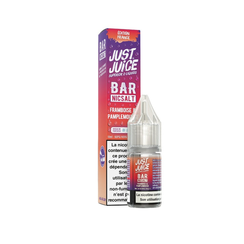 E-liquide Framboise & Pamplemousse Sel de Nicotine 10ml Bar Nicsalt Just Juice - saveurs framboise, pamplemousse 10 mg