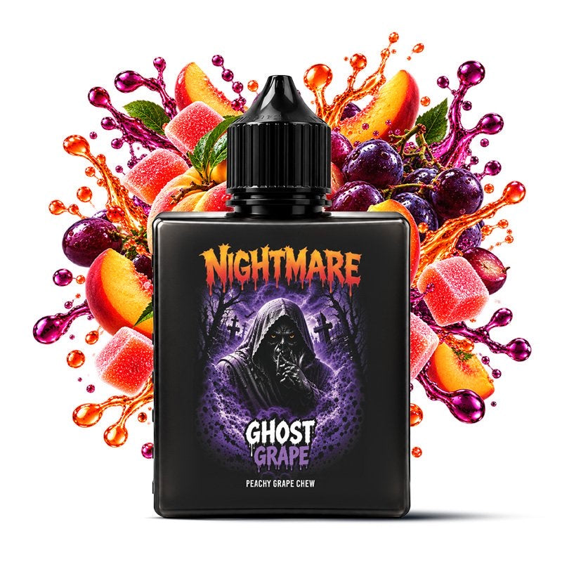 E-liquide Ghost Grape 100ml Nightmare - saveurs raisin, pêche, chewing-gum