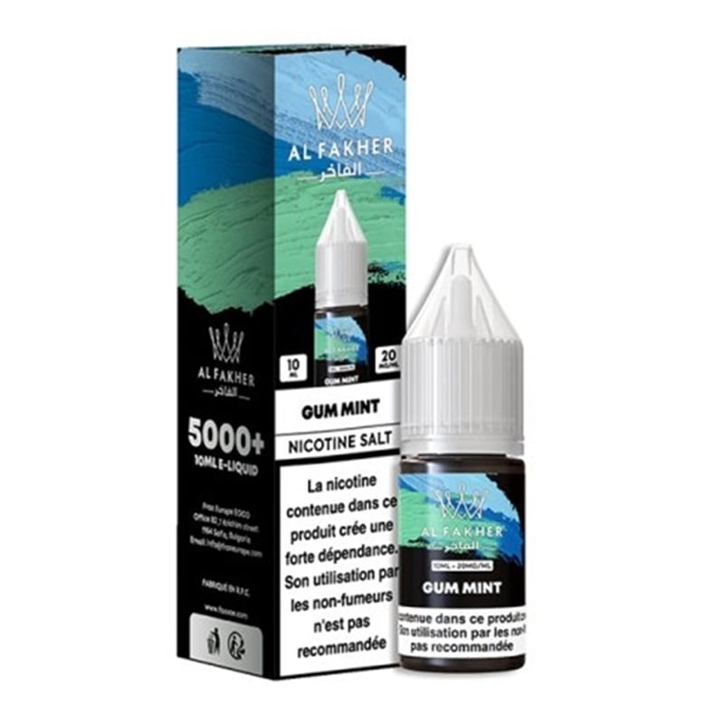 E-liquide Gum Mint Al Fakher - saveurs chewing-gum menthe, sel de nicotine 20mg 10ml