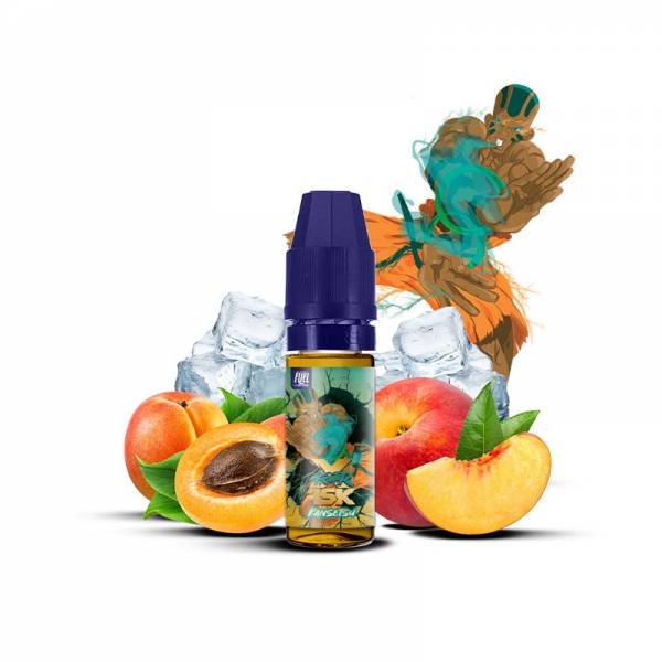 E-liquide Kansetsu Sel de Nicotine 10ml XFighter 15K Fighter Fuel - saveurs nectarine, abricot, fraîcheur (visuel ingrédients)