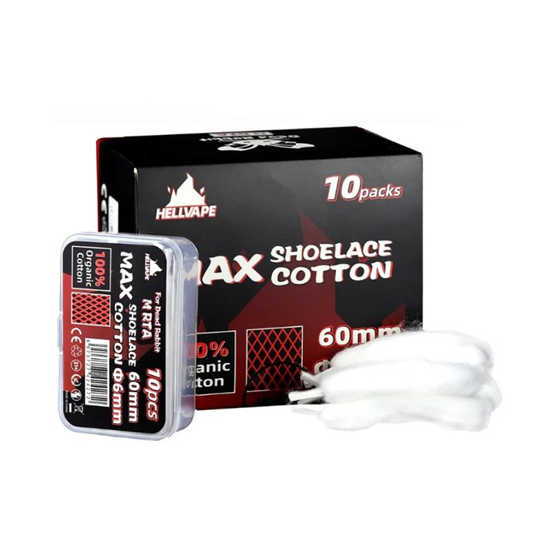 Lacets de coton Dead Rabbit M RTA (X10) - Hellvape - détail des lacets de coton Dead Rabbit M