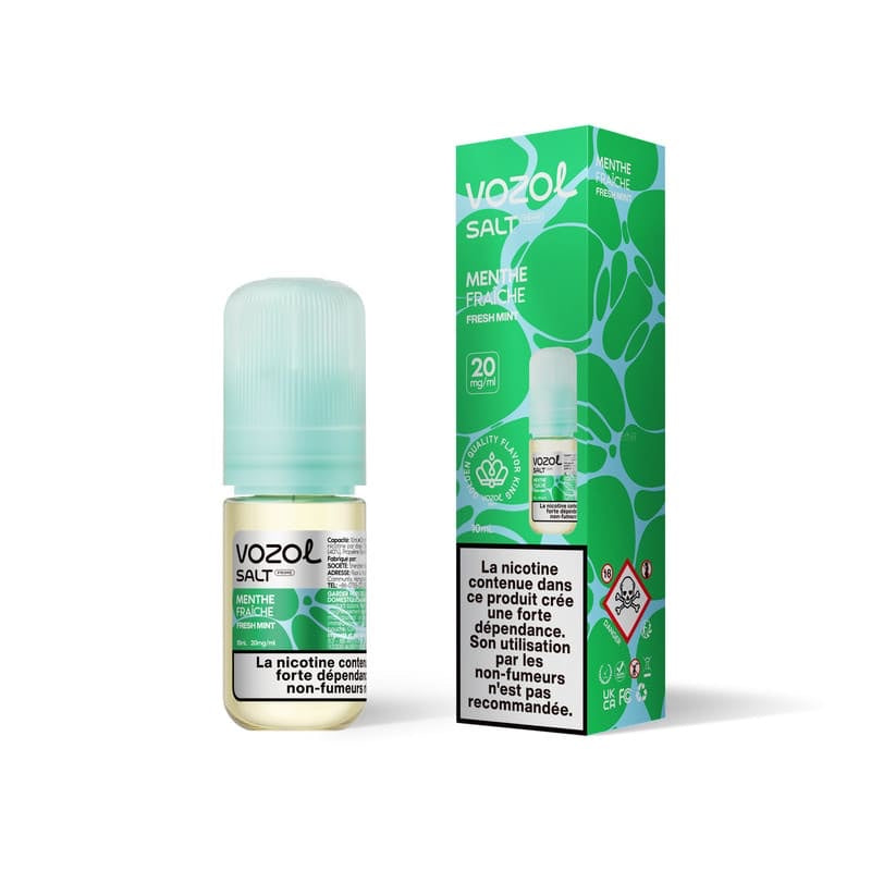 E-liquide Menthe Fraîche Sel de Nicotine 10ml Vozol - saveurs menthe fraîche 20 mg