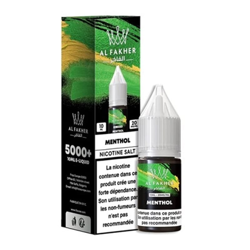 E-liquide Menthol Al Fakher - saveurs menthol intense, sel de nicotine 20mg 10ml