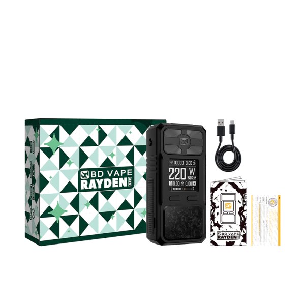 Mod Rayden 220 Full Black - BD Vape - batteries