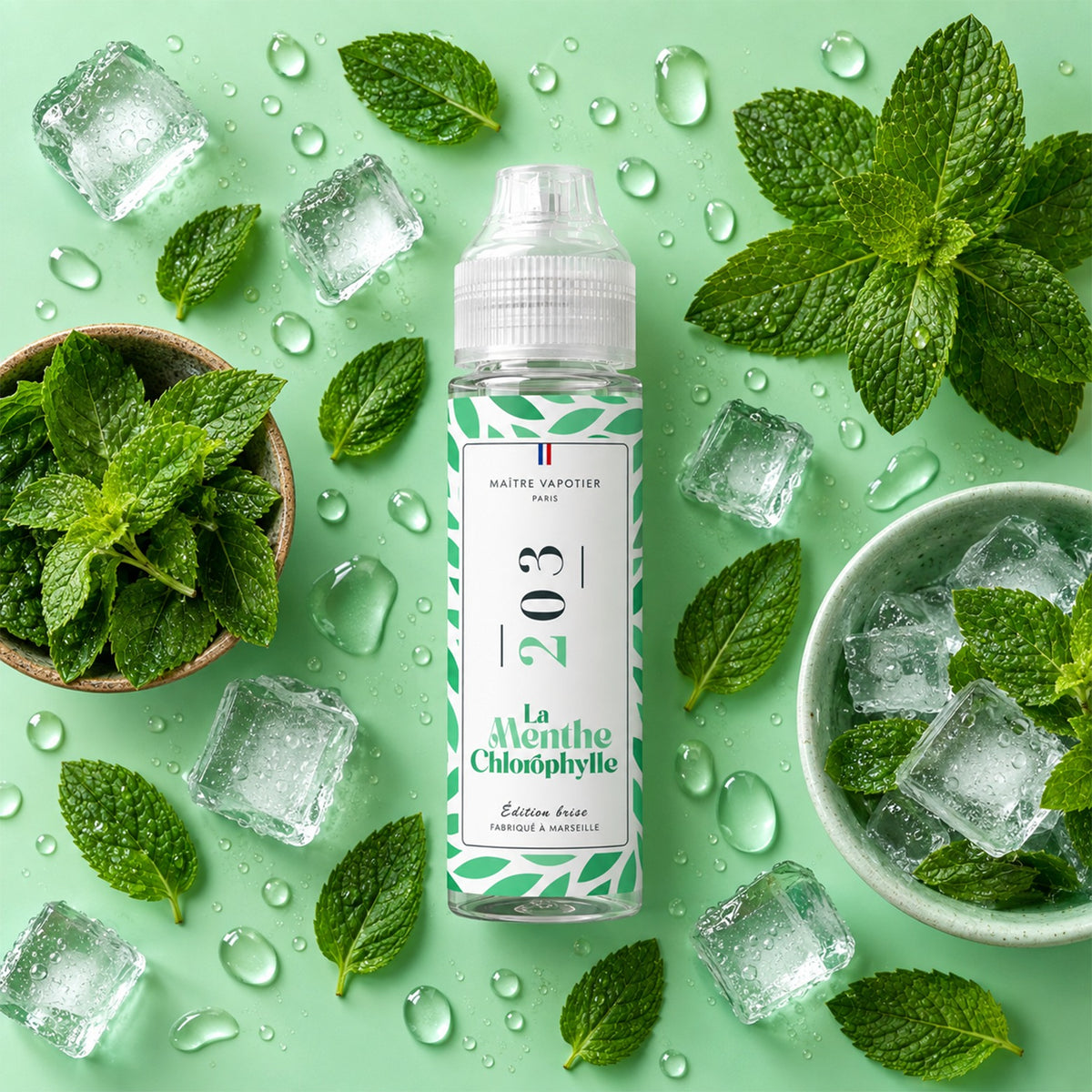 E-liquide N°203 Maître Vapotier - menthe et chlorophylle