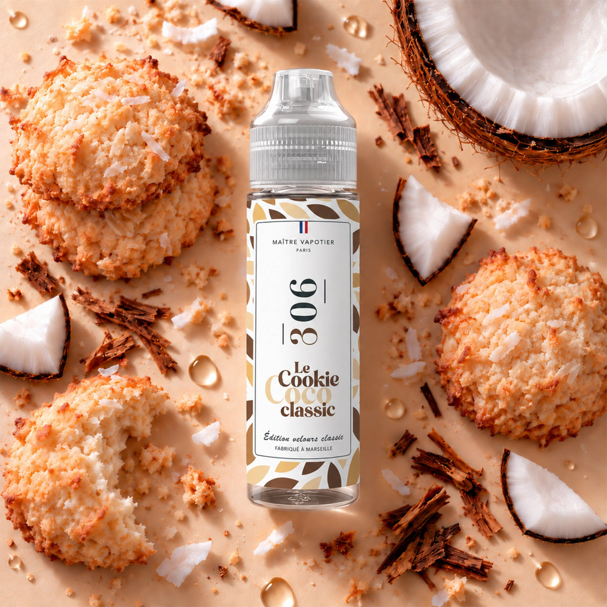 E-liquide N°306 Maître Vapotier - cookie, coco et classic - visuel 2