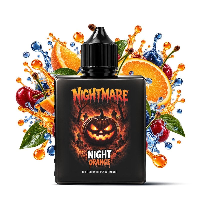 E-liquide Night Orange 100ml Nightmare - saveurs cerise bleue, orange pétillante