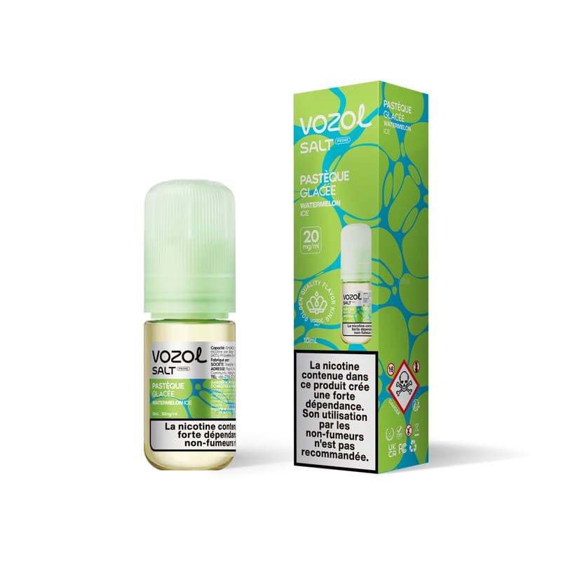 E-liquide Pastèque Glacée Sel de Nicotine 10ml Vozol - saveurs pastèque, fraîcheur glacée 20 mg
