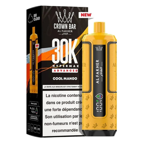 Puff Crown Bar HyperMax Advanced 30K Cool Mango - Al Fakher - Al Fakher - Cigarette Électronique & Vape | Alliancetech.fr