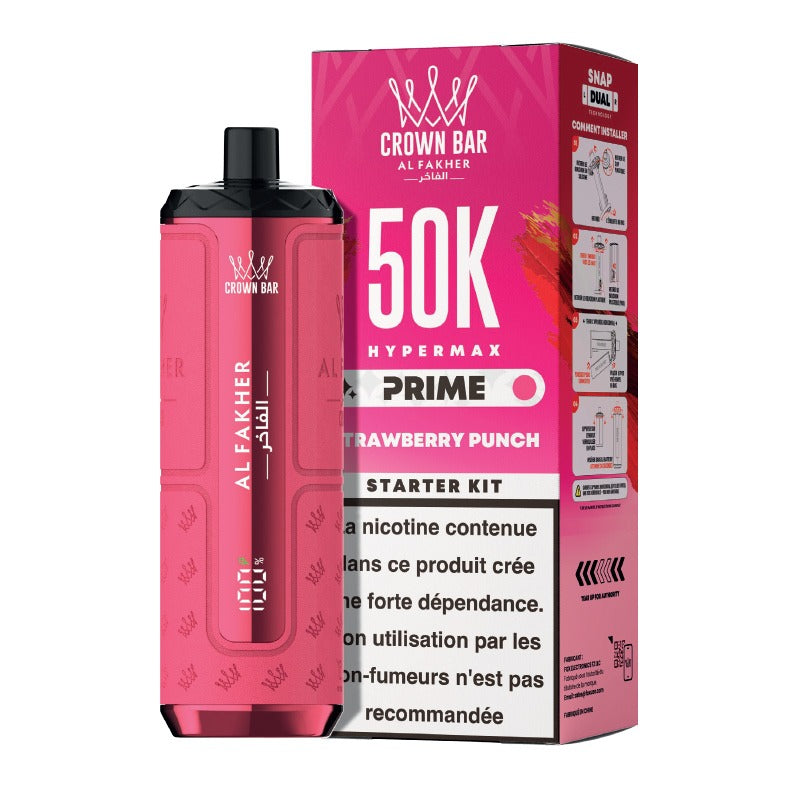 Al Fakher Crown Bar Hypermax Prime 50K - Strawberry Punch
