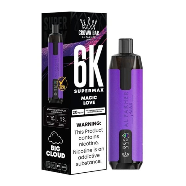 Puff Crown Bar SuperMax 6K Magic Love - Al Fakher - Al Fakher - Cigarette Électronique & Vape | Alliancetech.fr