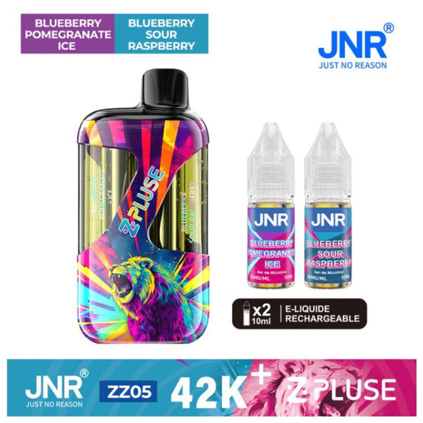Puff JNR Z Pluse 42K+ Blueberry Pomegranate Ice & Blueberry Sour Raspberry - cigarette électronique rechargeable