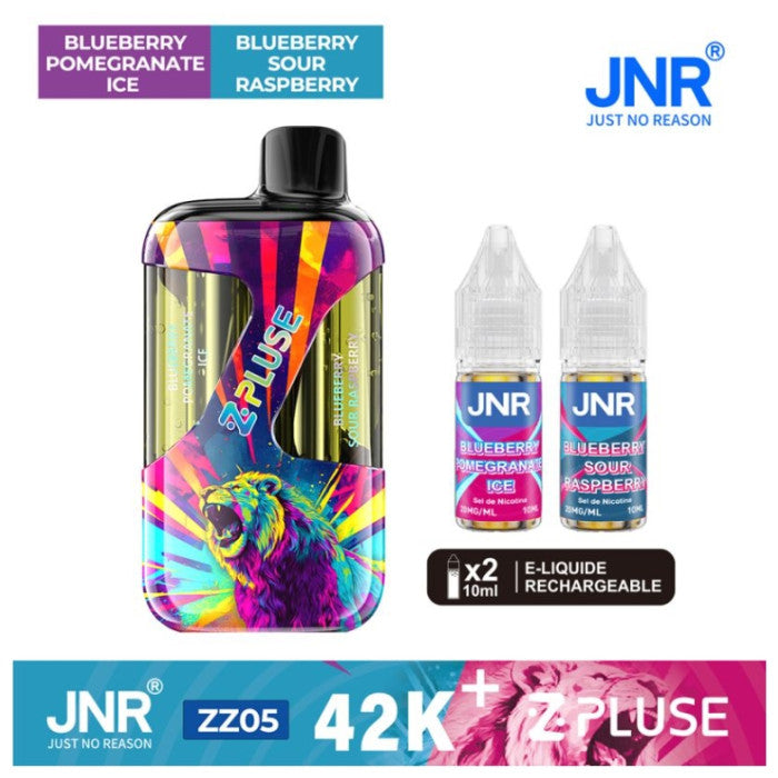 Puff JNR Z Pluse 42K+ Blueberry Pomegranate Ice & Blueberry Sour Raspberry - cigarette électronique rechargeable