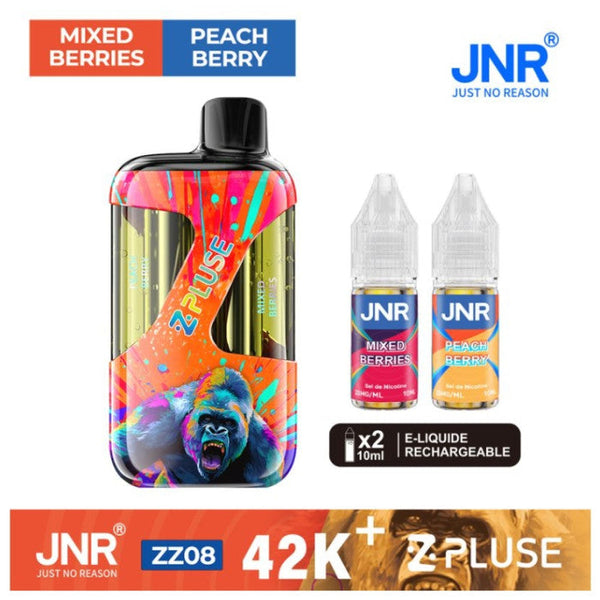 Puff JNR Z Pluse 42K+ Mixed Berries & Peach Berry - cigarette électronique rechargeable