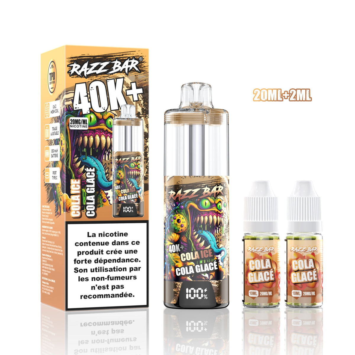 Puff RazzBar 40K+ Cola Ice - 20mg/ml