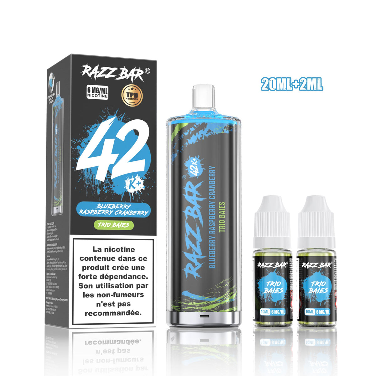Puff RazzBar 42K+ Blueberry Raspberry Cranberry - 6mg/ml