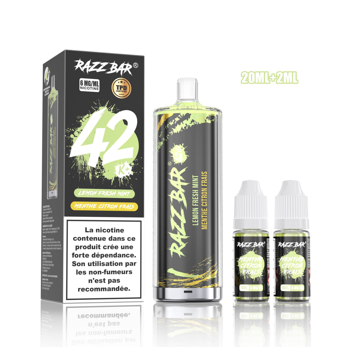 Puff RazzBar 42K+ Lemon Fresh Mint - 6mg/ml