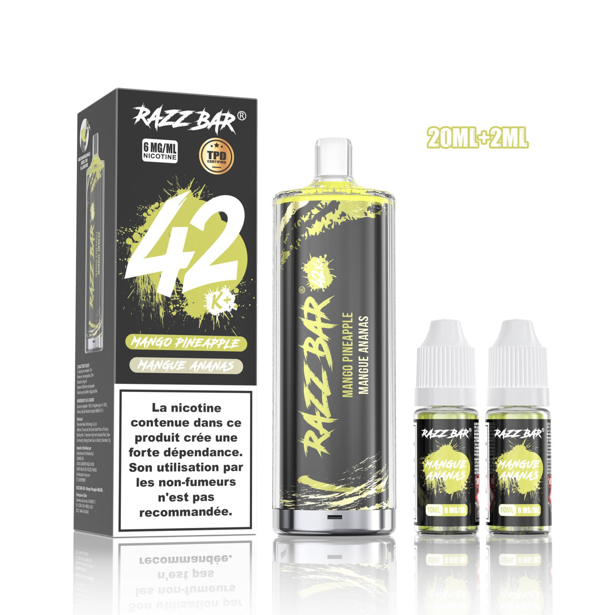 Puff RazzBar 42K+ Mango Pineapple - 6mg/ml