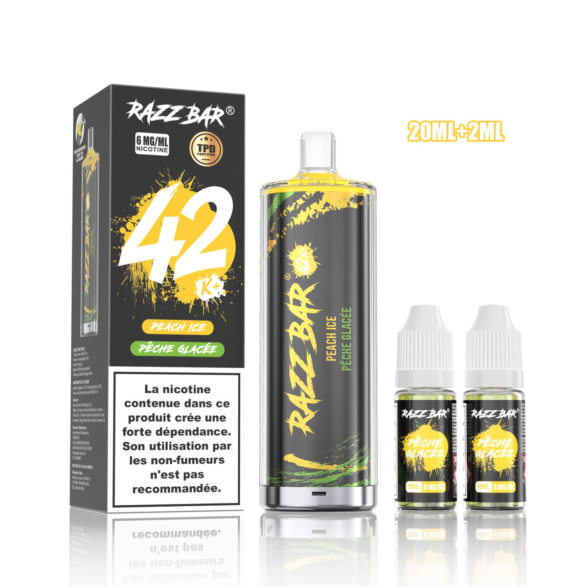 Puff RazzBar 42K+ Peach Ice - 6mg/ml