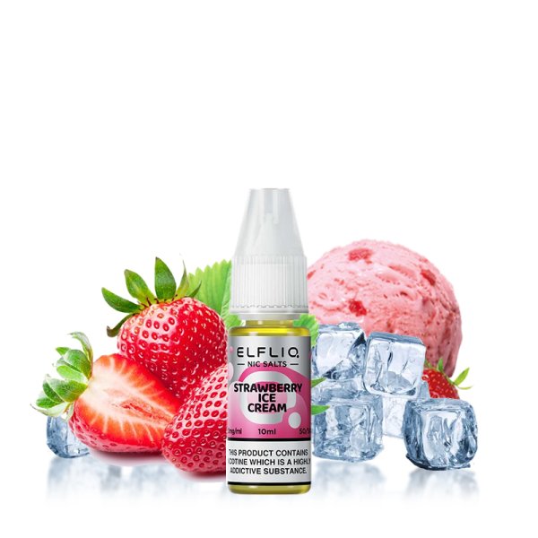 E-liquide Elfliq by Elfbar Strawberry Ice Cream (Strawberry Snow) - Nic Salt 10ml - Sel de nicotine 10mg et 20mg