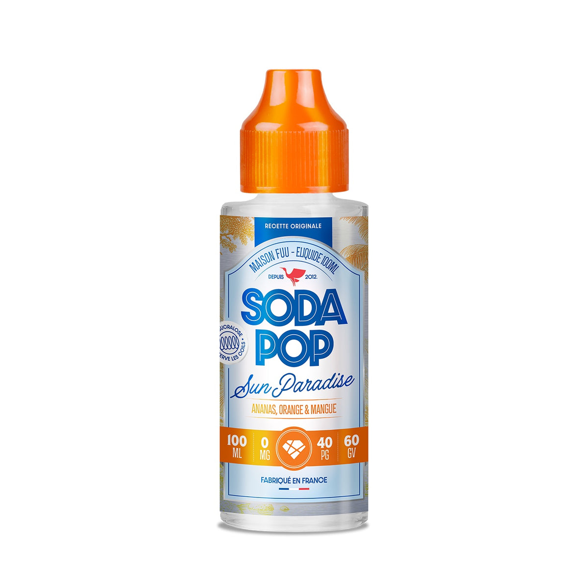 E-liquide Sun Paradise 100ml Soda Pop The Fuu - saveurs ananas, orange, mangue
