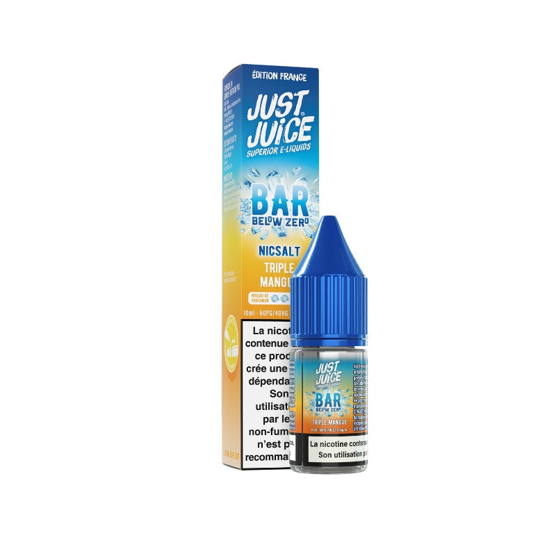 E-liquide Triple Mangue Sel de Nicotine 10ml Bar Below Zero Just Juice - saveurs mangue 10 mg