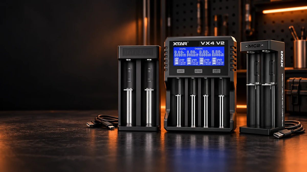 Chargeurs d'accus XTAR MC2 Plus, MC2 V2 USB-C et VX4 V2