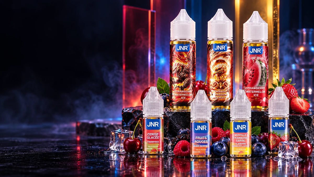 E-liquides JNR 10ml et 50ml aux saveurs fruitées et fraîches
