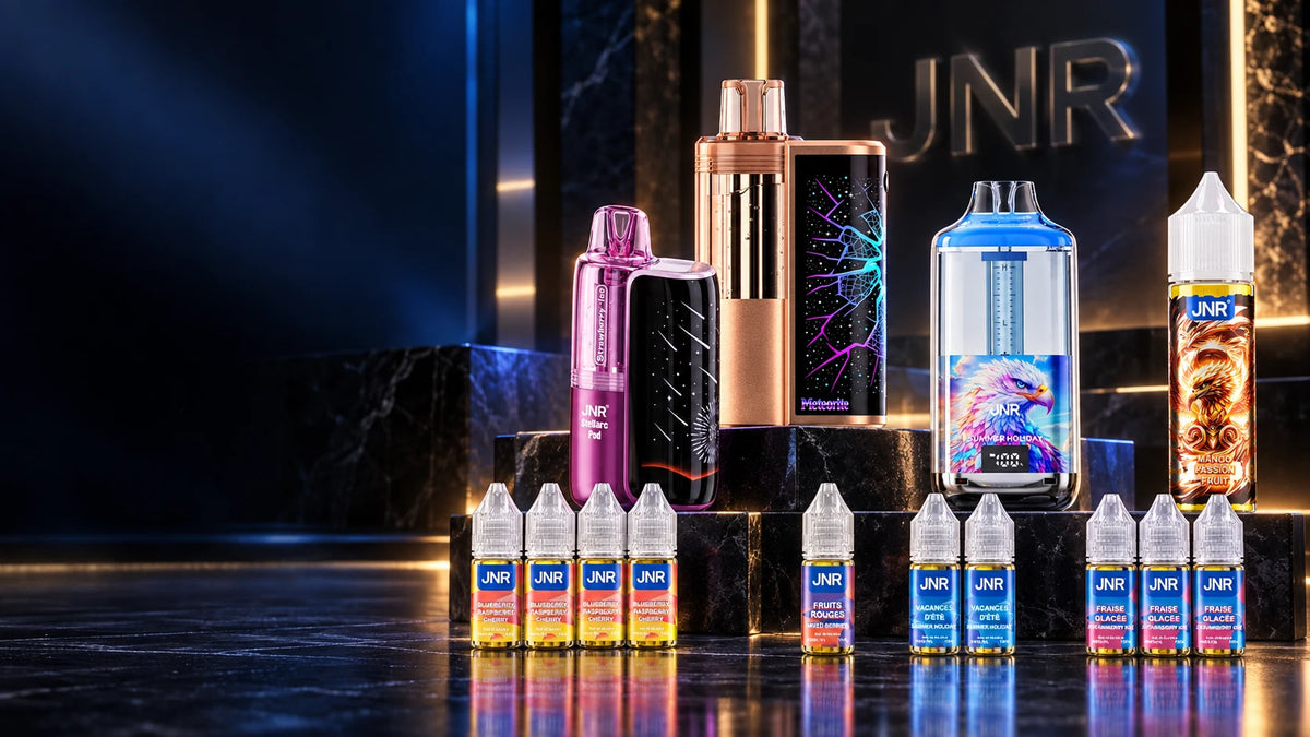 Produits JNR : puffs rechargeables et e-liquides 10ml et 50ml