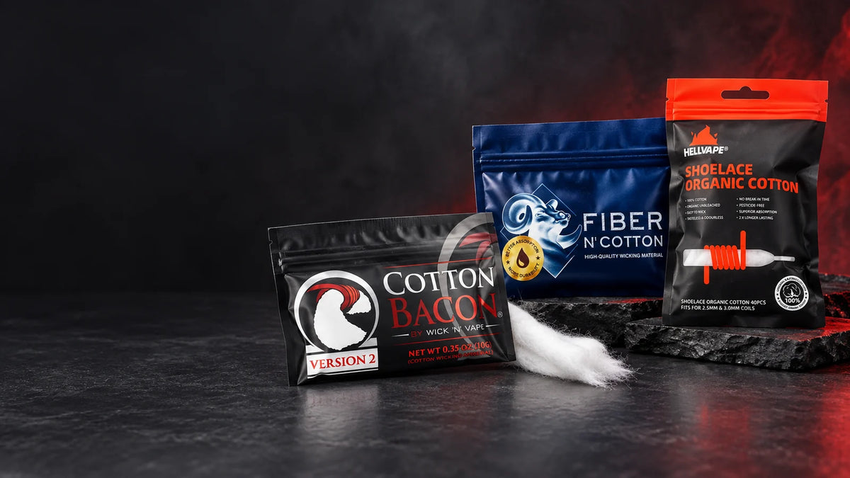 Cotons reconstructibles Cotton Bacon V2, Fiber N' Cotton et Hellvape