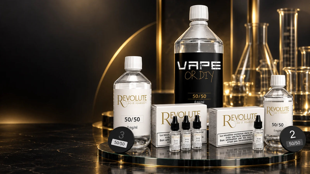 Bases DIY Revolute 50/50 en formats 100 ml, 200 ml et 1 litre