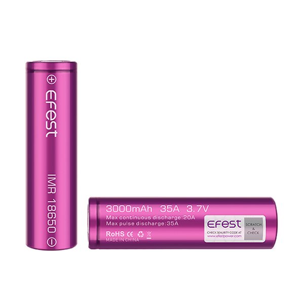 Accu 18650 3000mAh 35A Flat Top - Efest - vue 3
