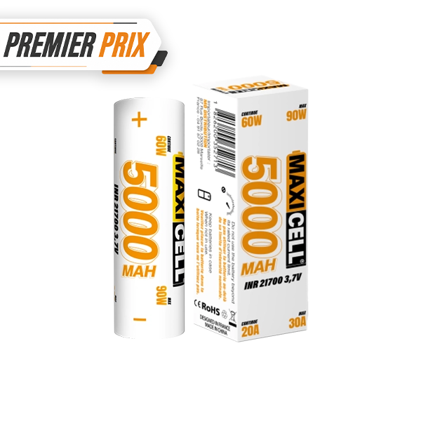 Accu 21700 5000mAh 30A - Maxi Cell - vue 1