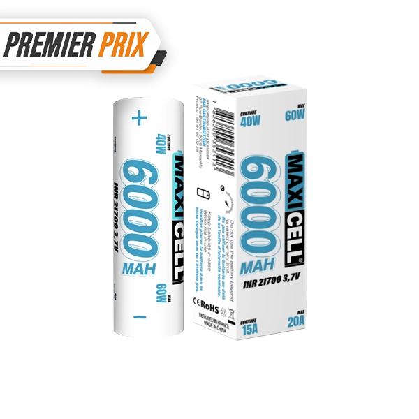Accu 21700 6000mAh 20A - Maxi Cell - vue 1