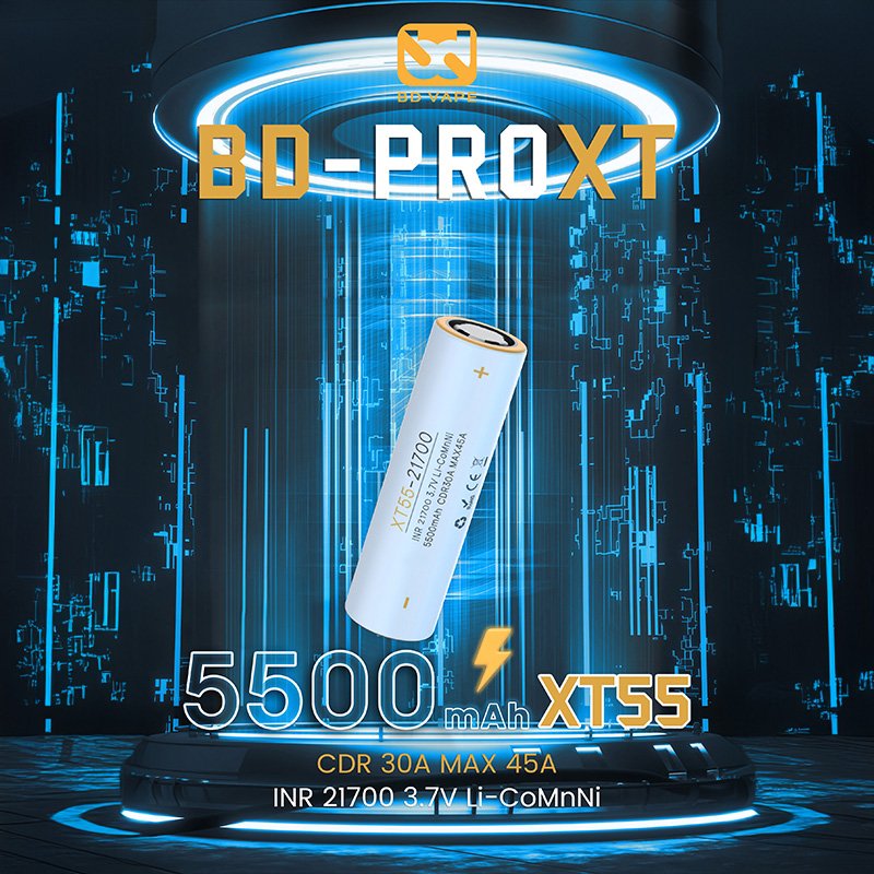 Accu BD-PRO XT55 21700 5500mAh 45A - BD Vape - vue 2