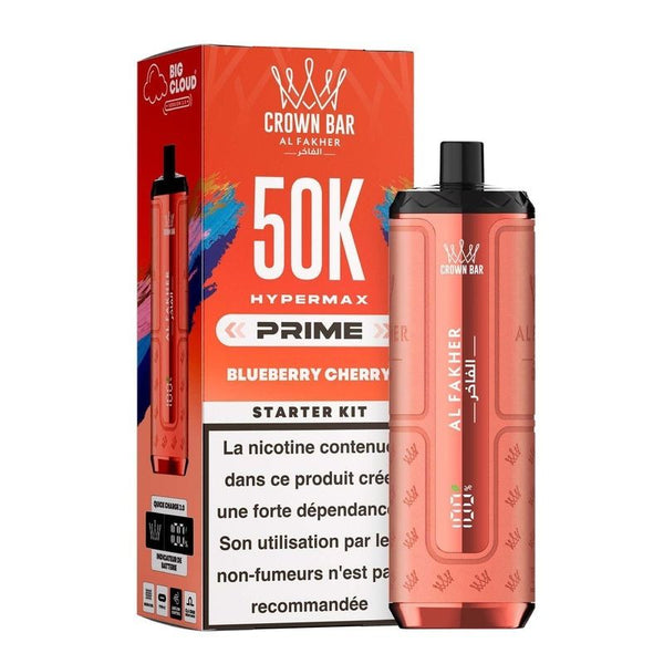Puff Al Fakher Crown Bar Hypermax Prime 50K Blueberry Cherry