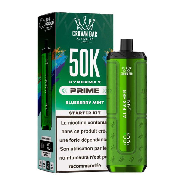 Puff Al Fakher Crown Bar Hypermax Prime 50K Blueberry Mint