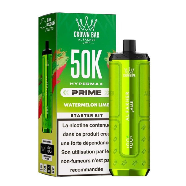 Puff Al Fakher Crown Bar Hypermax Prime 50K Watermelon Lime